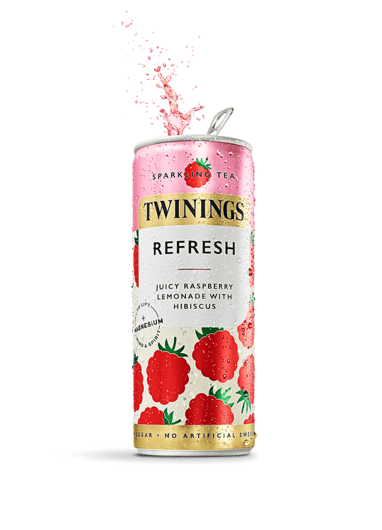 Twinings Refresh Sparkling Tea - Raspberry & Lemon With Hibiscus - 12 x 250ml Cans