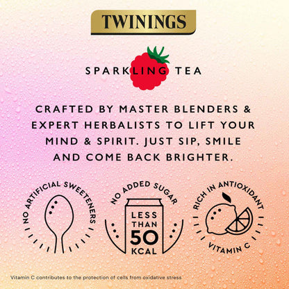 Twinings Refresh Sparkling Tea - Raspberry & Lemon With Hibiscus - 12 x 250ml Cans