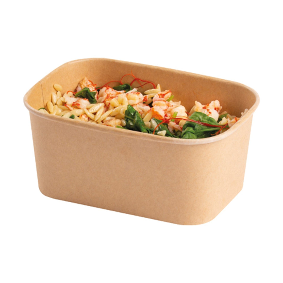 1000ml Rectangular Kraft Deli Bowls - Pack of 50