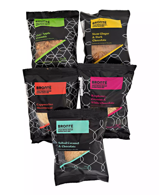 Bronte Luxury Biscuit Assortment - 5 Varieties Individually Wrapped Twin Packs (Box of 100)