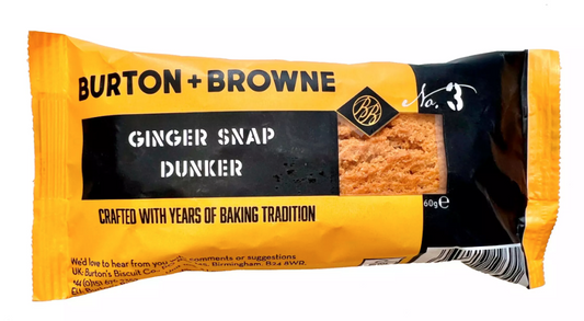 Burton & Browne Ginger Snap Dunkers - Individually Wrapped Twin Packs (Box of 24)