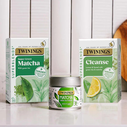 Twinings Superblends Super Green Matcha Individually Wrapped Envelope Tea Bags – 20 Pack