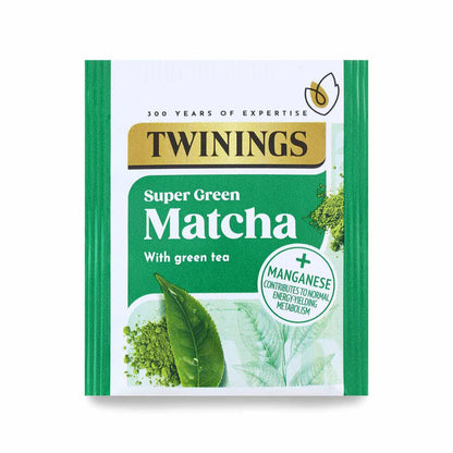 Twinings Superblends Super Green Matcha Individually Wrapped Envelope Tea Bags – 20 Pack