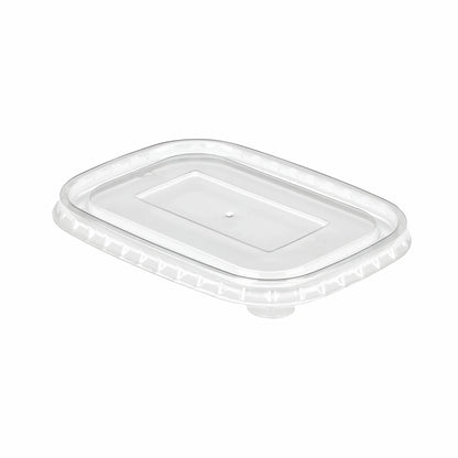 Clear PET Lids for Rectangular Kraft Deli Bowls 500/750/1000ml - Pack of 50