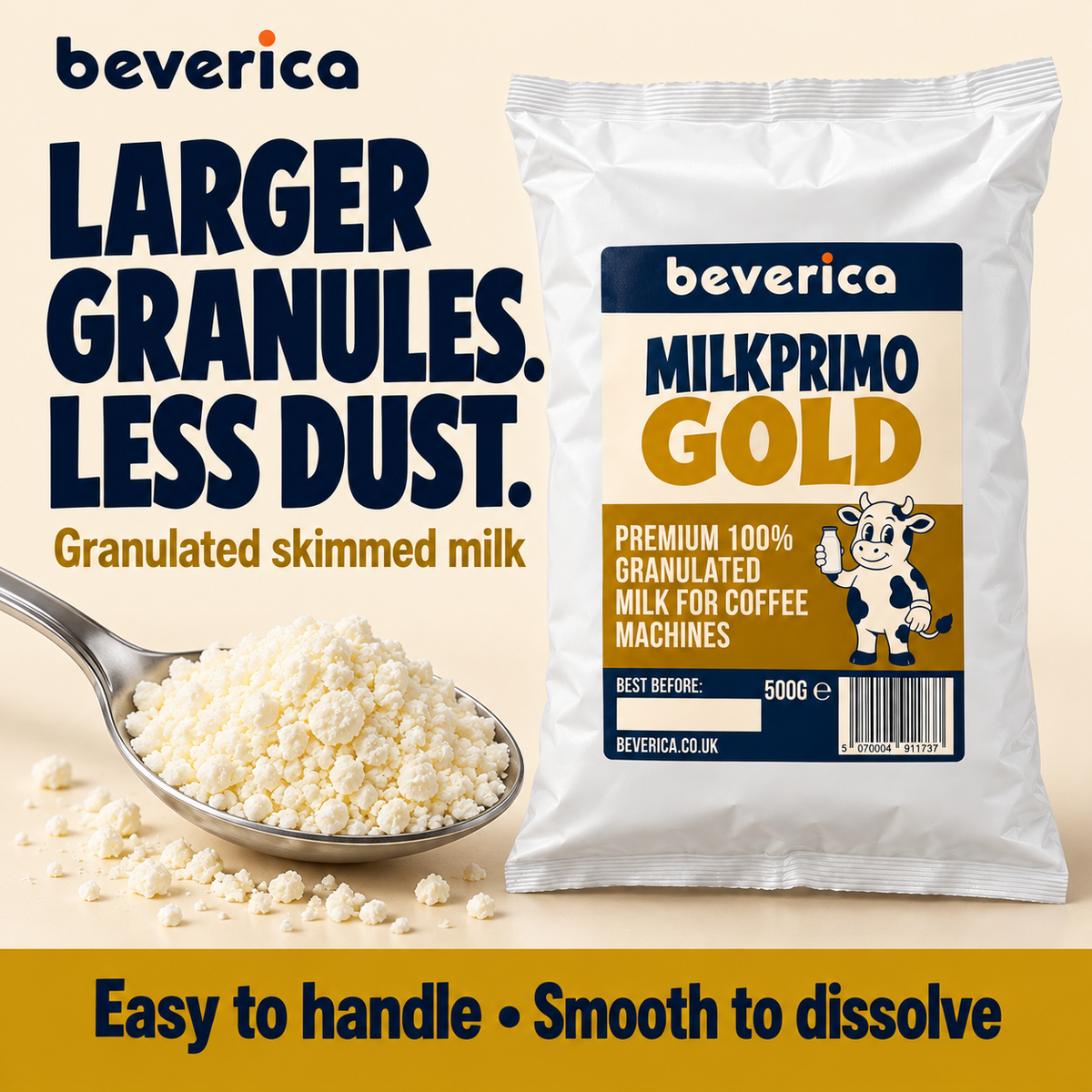 Beverica Milkprimo Gold Granulated Skimmed Milk Powder - 500g