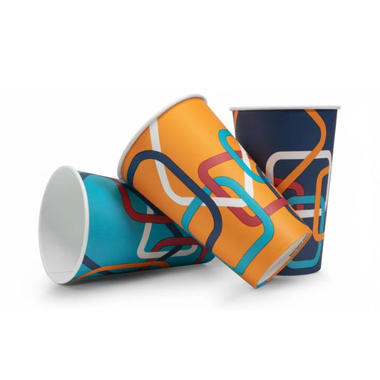 9oz 'Amalfi' Paper Vending Machine Cups - 73mm Diameter - (Box of 1000)