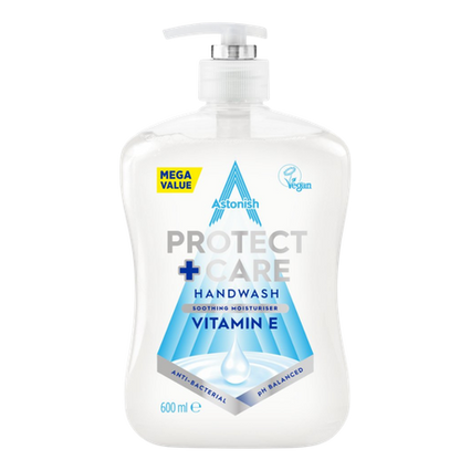 Astonish Protect + Care Antibacterial Hand Wash Vitamin E 600ml (Pack of 12)