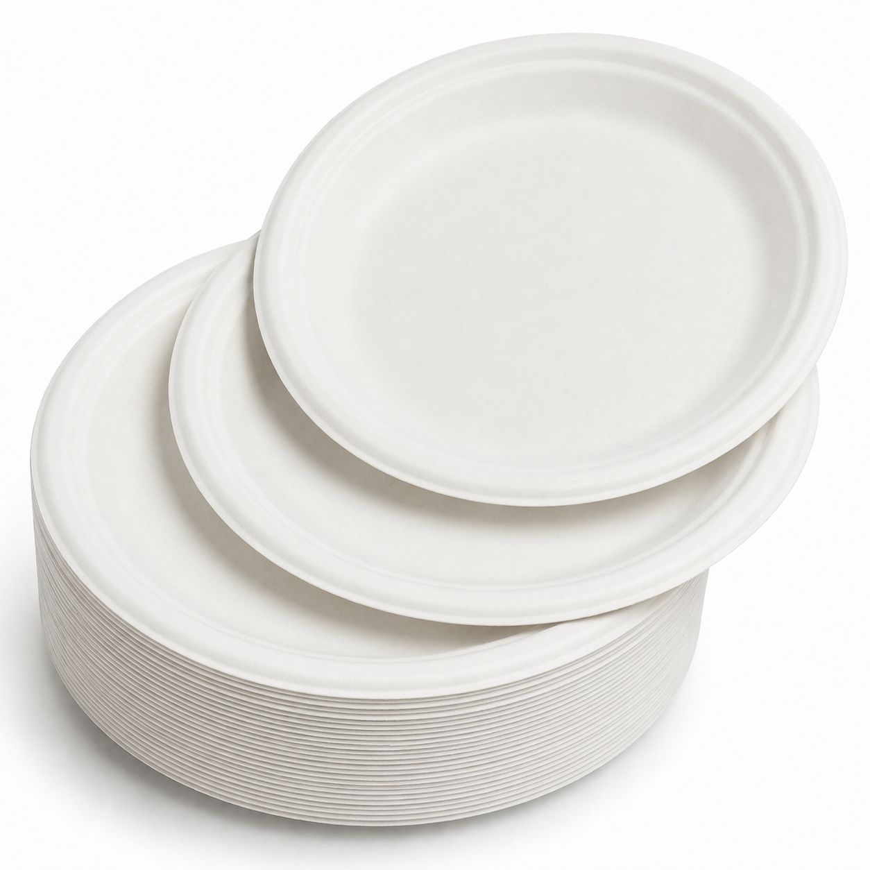9" Bagasse Round Plates - Pack of 125