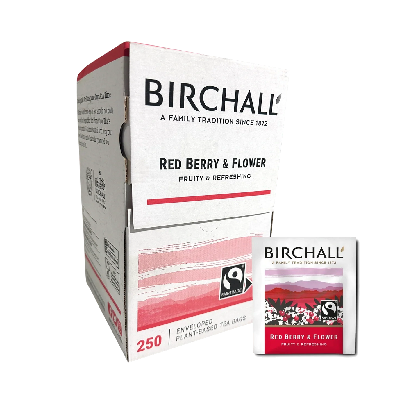 Birchall Red Berry & Flower Individually Wrapped Envelope Tea Bags – 250 Pack