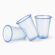 7oz Blue Tint Plastic Disposable Water Cups - Box of 1000