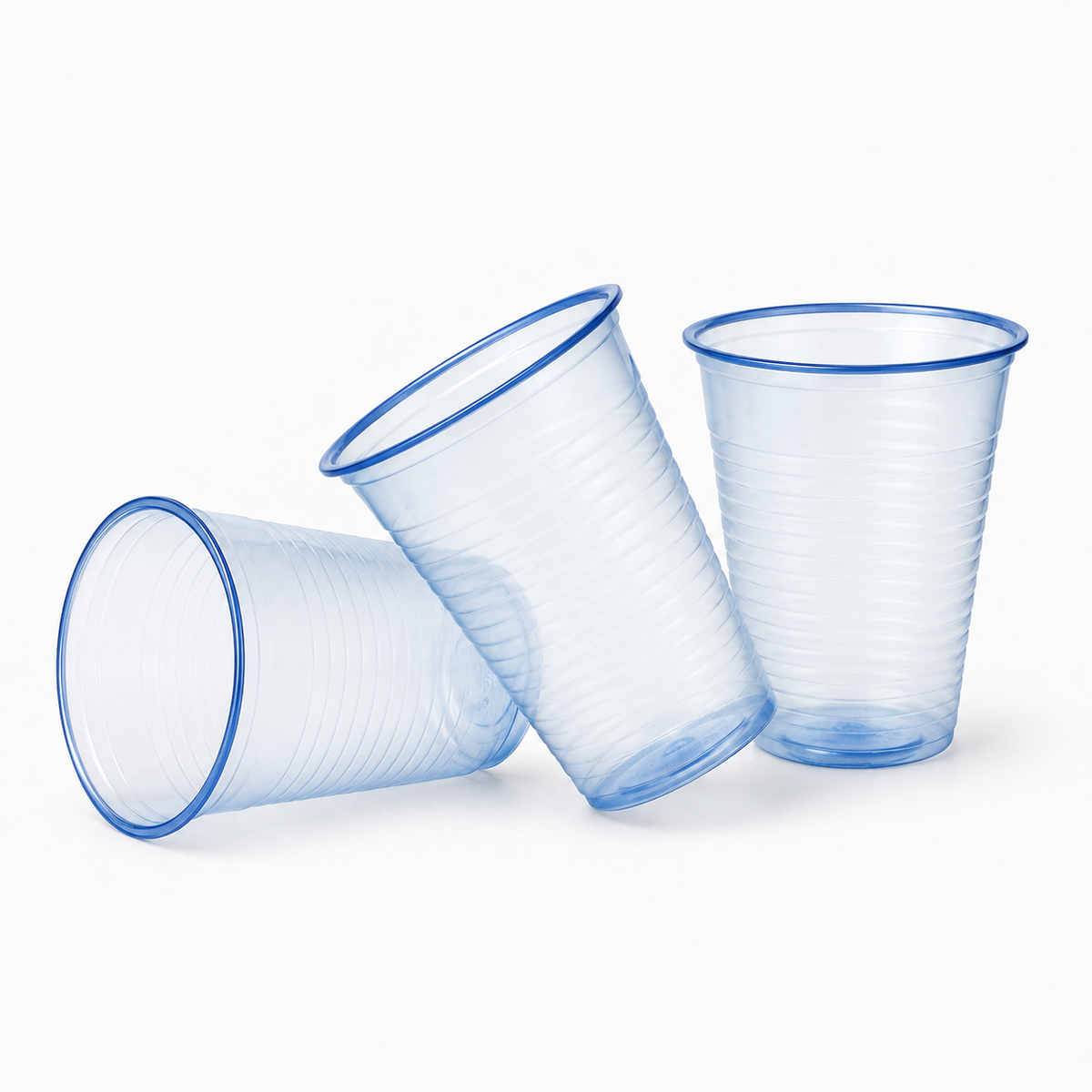 7oz Blue Tint Plastic Disposable Water Cups - Box of 1000