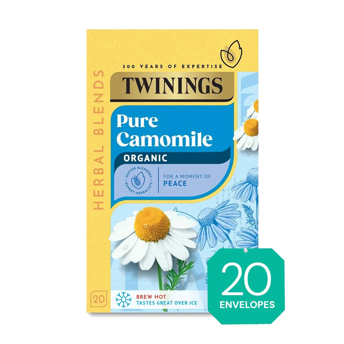 Twinings Camomile Individually Wrapped Envelope Tea Bags – 20 Pack