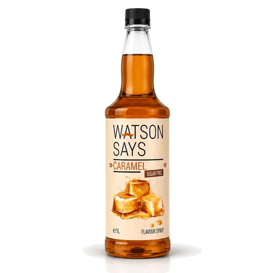Watson Says: Sugar Free Caramel Coffee & Beverage Syrup - 1 Litre Plastic Bottle