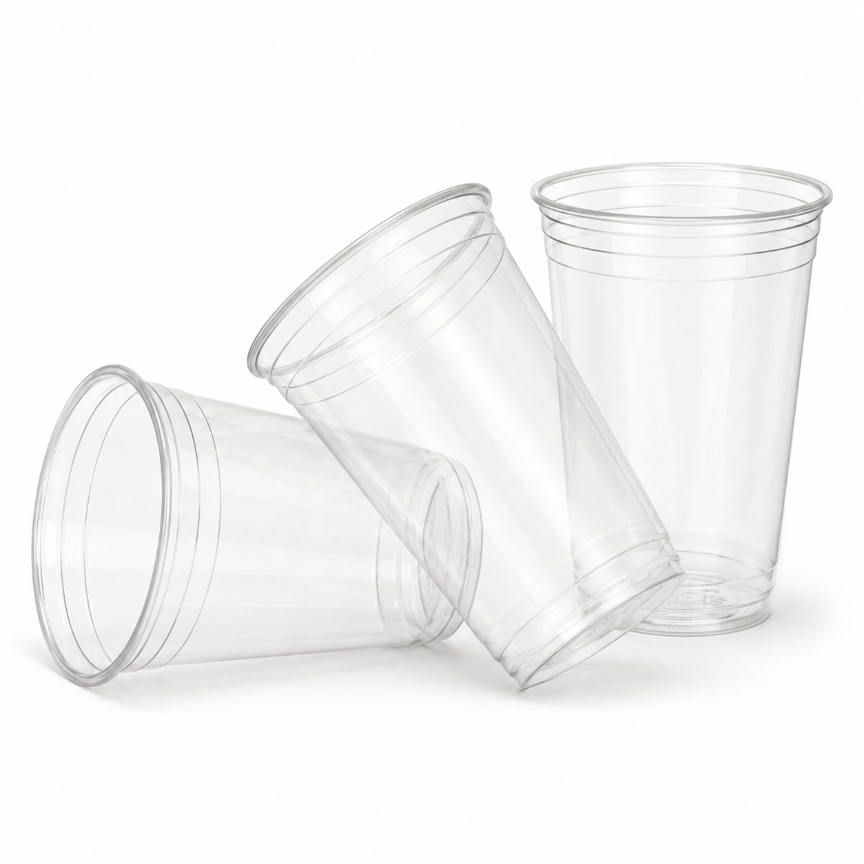 12oz Clear Plastic Cold Cups - rPET Smoothie Cups - Case of 1000