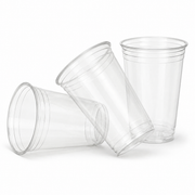 12oz Clear Plastic Cold Cups - rPET Smoothie Cups - Case of 1000