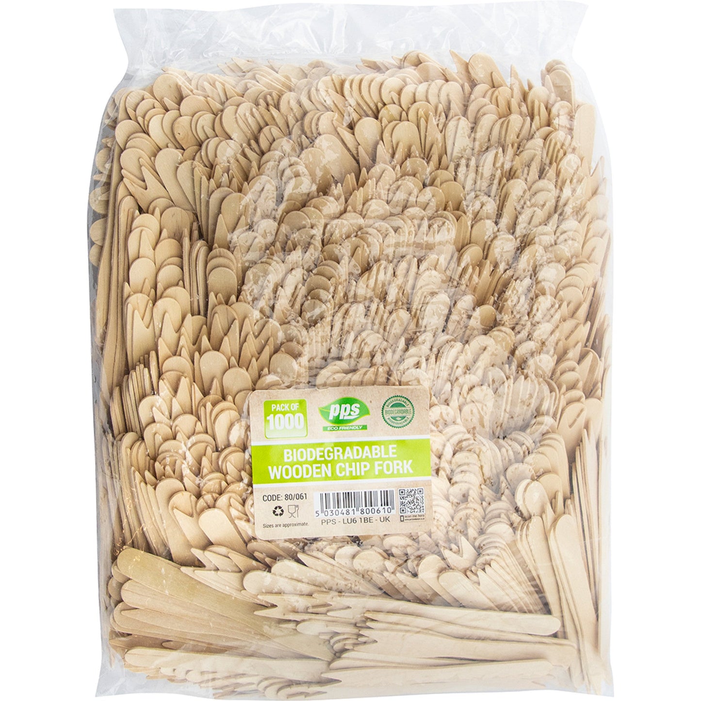 Wooden Chip Forks Biodegradable 8.5cm - Pack of 1000