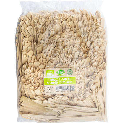 Wooden Chip Forks Biodegradable 8.5cm - Pack of 1000
