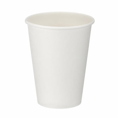 12oz White Single Wall Hot Cups - Box of 1000