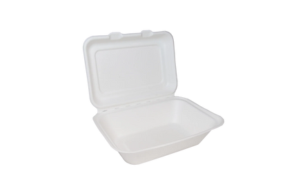 Edenware - Moulded Fibre Clamshell Regular Meal Boxes - Takeaway Food Packaging - 7" x 5" - (Case of 500)