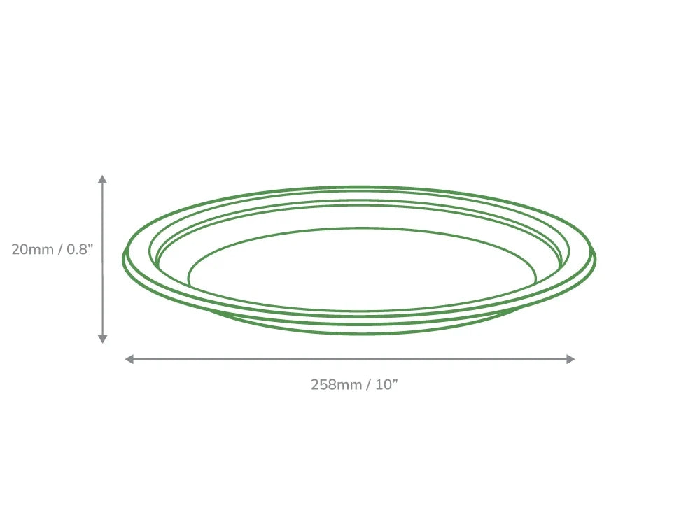 10" Bagasse Round Plates - Pack of 125