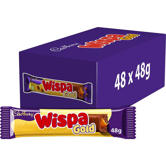 Cadbury Wispa Gold Chocolate Bars - 48g (Box of 48)