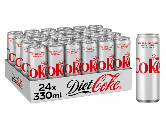 Diet Coke - 330ml Sleek Cans Irish Import (Case of 24)