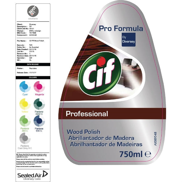 Cif Pro Formula Wood Polish 750ml - Pack of 6