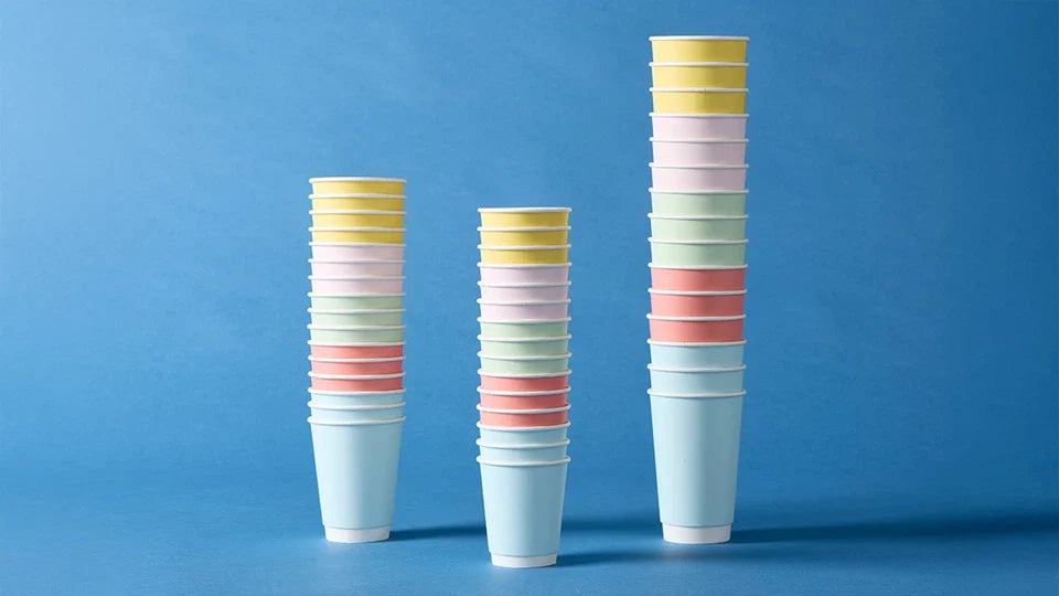 12oz Confetti Mixed Colour Double Wall Hot Cups - Case of 500