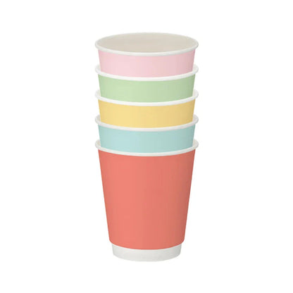 8oz Confetti Mixed Colour Double Wall Hot Cups - Case of 500
