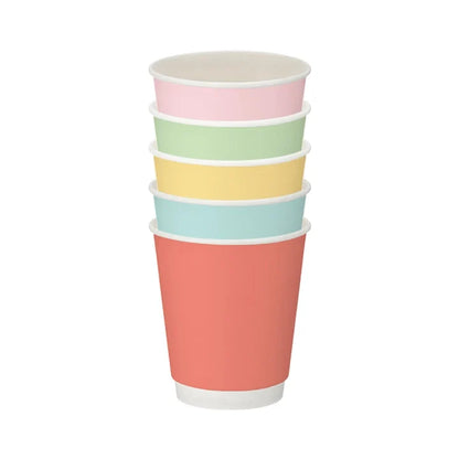 8oz Confetti Mixed Colour Double Wall Hot Cups - Case of 500