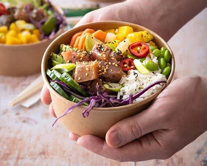 1000ml Round Kraft Deli Bowls - Case of 300