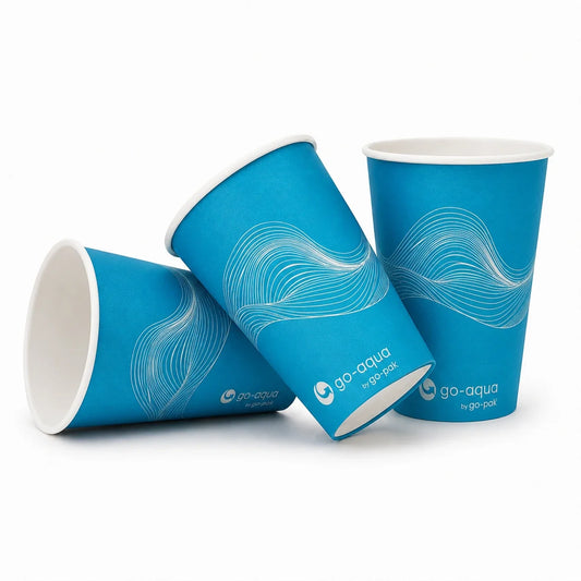 7oz Paper Water Cups - Go-Aqua Single Wall - Box of 1000