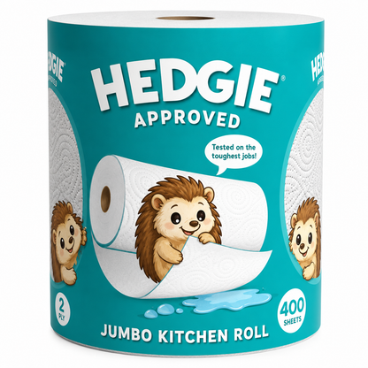 Hedgie Jumbo Kitchen Roll 2Ply - Single Roll 400 Sheets