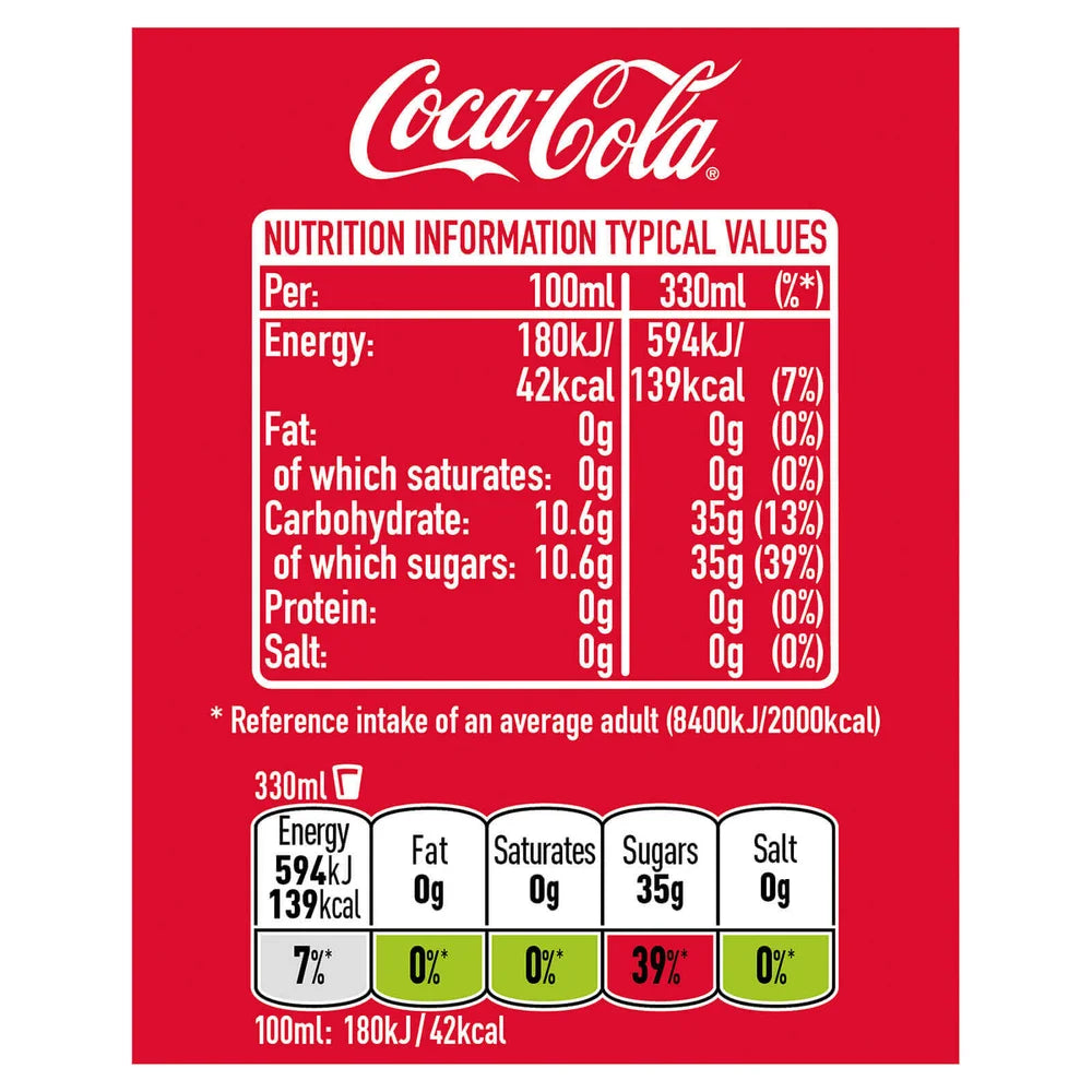 Coca-Cola Original Taste - 330ml Cans (Case of 24)