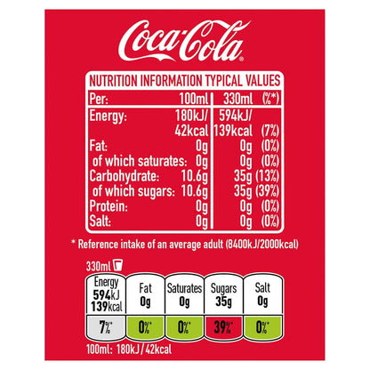 Coca-Cola Original Taste - 330ml Cans (Case of 24)