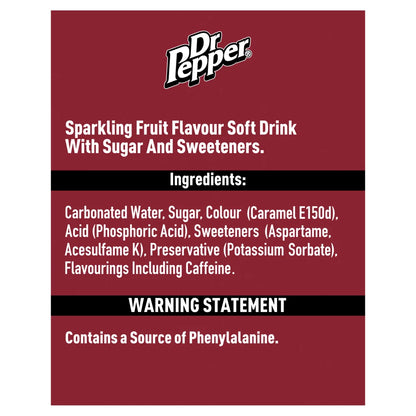 Dr Pepper - 330ml Cans (Case of 24)