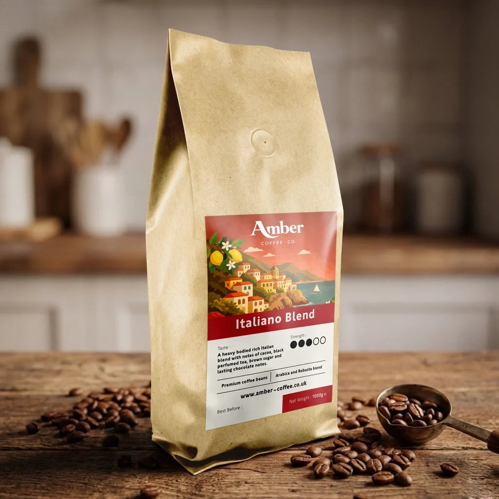 Amber Coffee Co Italiano Blend Coffee Beans - 1kg (Case of 6)
