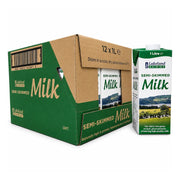Lakeland Semi-Skimmed Long Life Milk – 1 Litre – Pack of 12