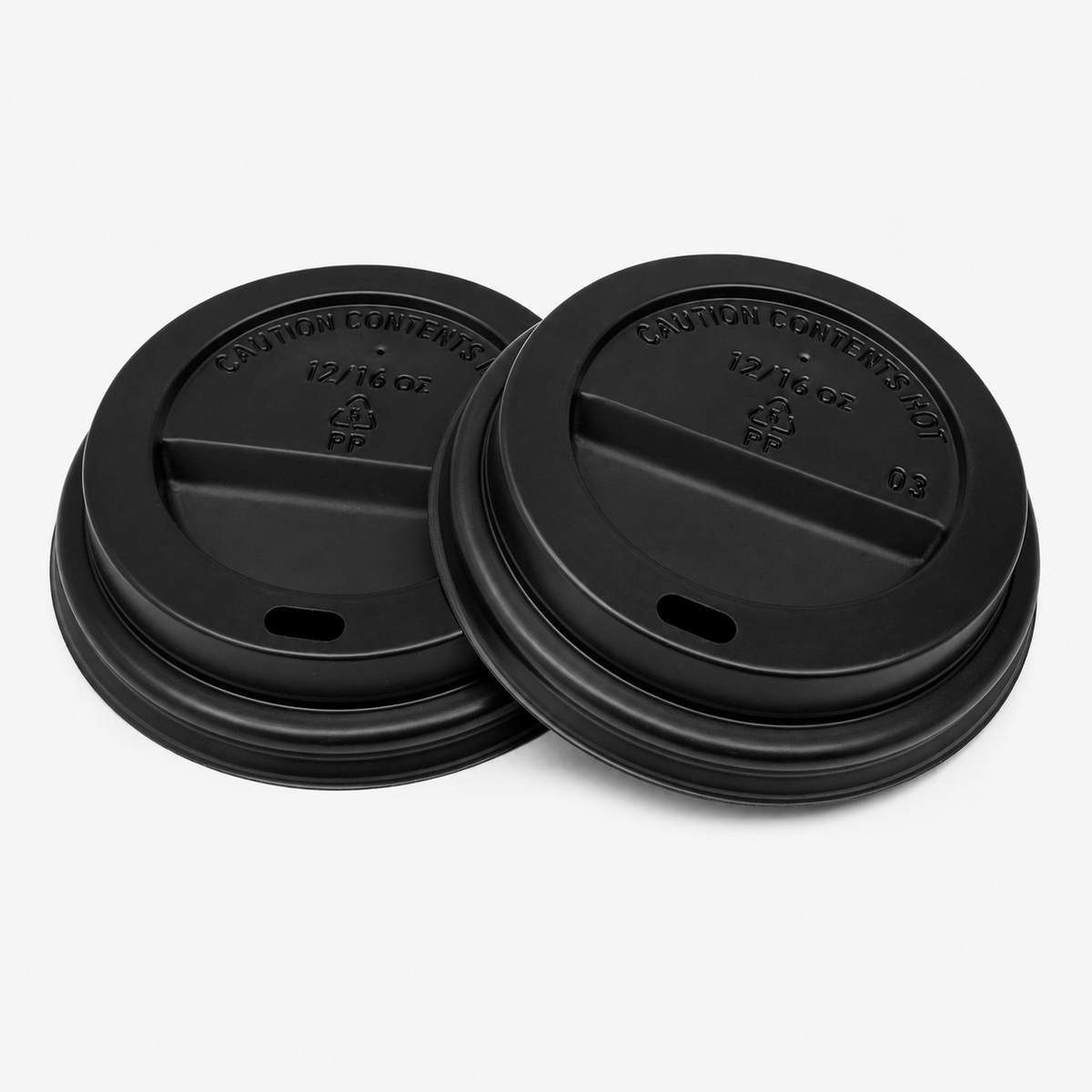 12oz / 16oz Black Sip Through Coffee Cup Lids - Pack of 1000