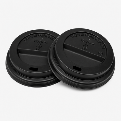 12oz / 16oz Black Sip Through Coffee Cup Lids - Pack of 1000