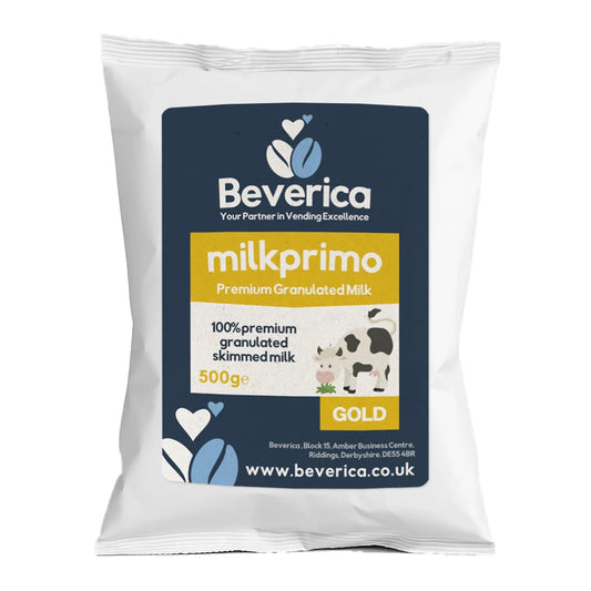 Beverica Milkprimo GOLD Premium Granulated Milk for Vending Machines (Milfresh Gold Alternative) 100% Skimmed Milk - (500g Bags)