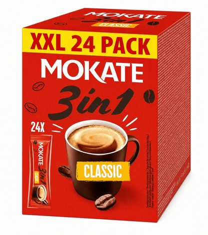 Mokate 3-in-1 Classic Instant Coffee Sachets - Pack of 24