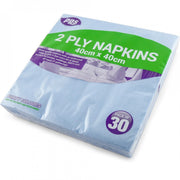 Blue 2-Ply Napkins 40cm x 40cm - Pack of 30