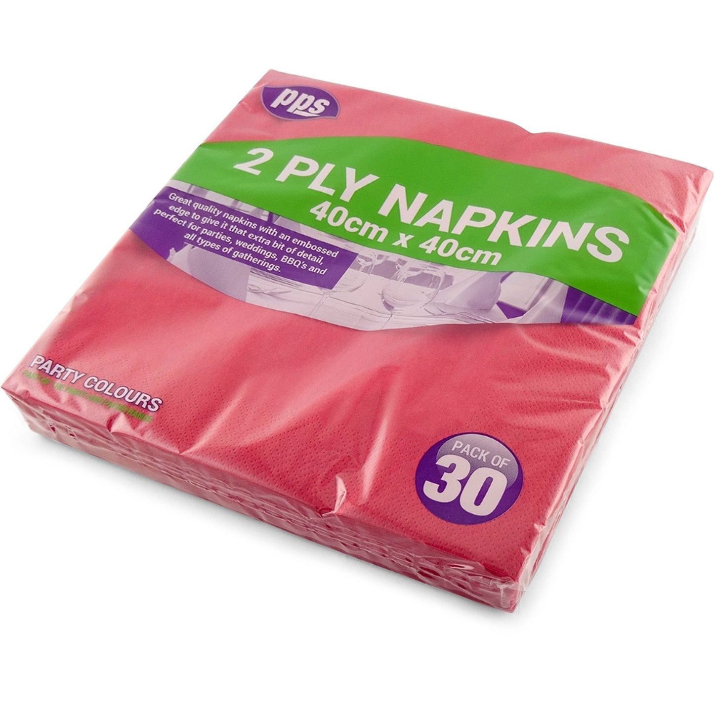 Red 2-Ply Napkins 40cm x 40cm - Pack of 30