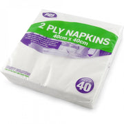 White 2-Ply Napkins 40cm x 40cm - Pack of 40
