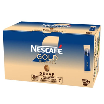Nescafé Gold Blend Decaf Instant Coffee Sachets / Coffee Sticks - Box of 200