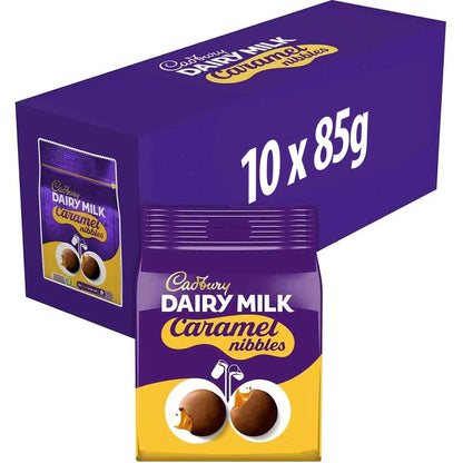 Cadbury Dairy Milk Caramel Nibbles Chocolate Bag - 85g (Pack of 10)