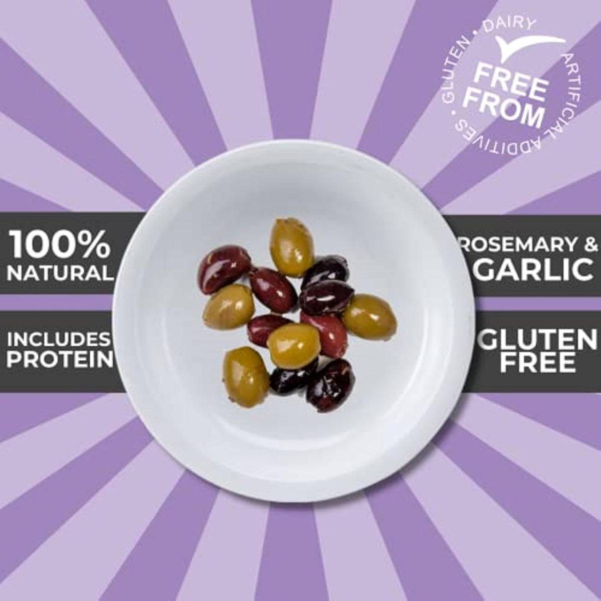 Mr Filbert's Rosemary & Garlic Mixed Olives 50g - (Box of 12)