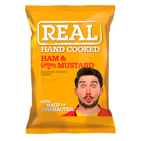 Real Crisps: Ham & Colmans Mustard - 35g (Box of 24)