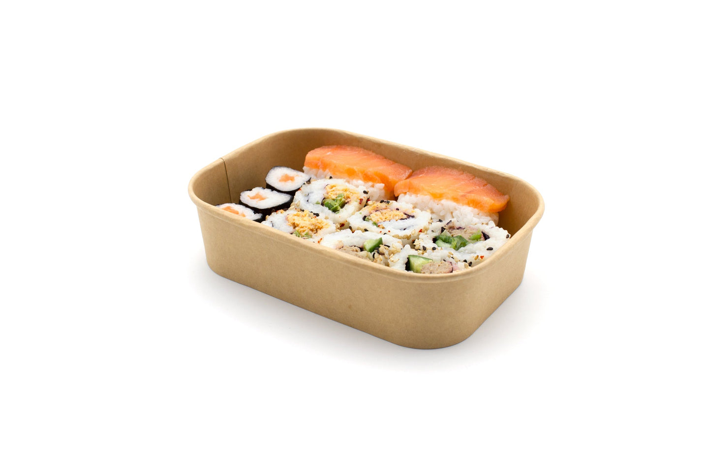 500ml Rectangular Kraft Deli Bowls - Pack of 50